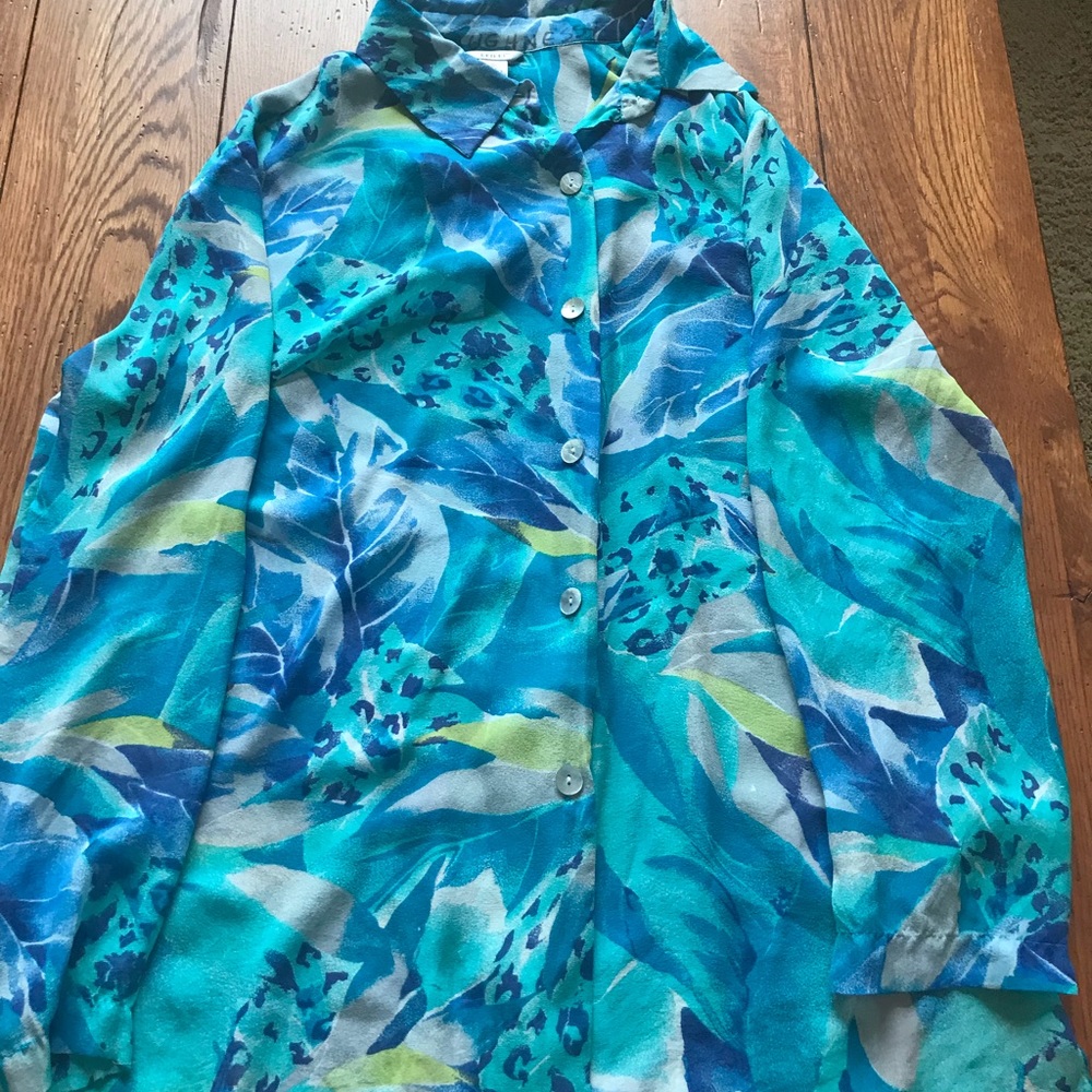 LeiLei shirt. 100 percent silk.  Size M